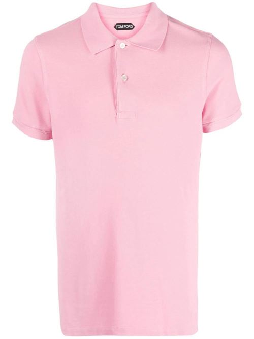 polo in cotone rosa chiaro Tom Ford | JPS002JMC007S23DP253